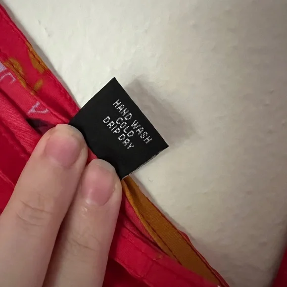 Strawberry Red Floral Romantic V-neck Midi High-low Dress High Waist Crossover L - Picture 11 of 11